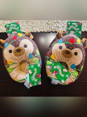 Squishmallows Brown Plush Pair with Red & Green Light Accents